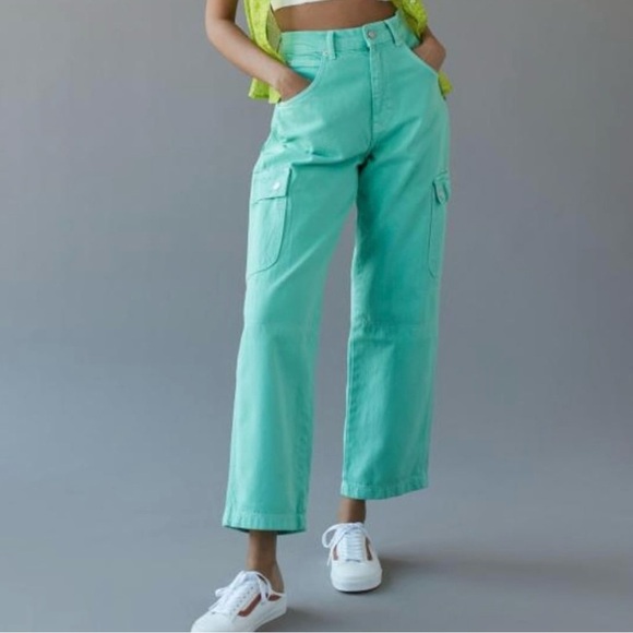 BDG By Urban Outfitters Real Cargo Pants - Mint Green - Size 25 - Picture 1 of 16